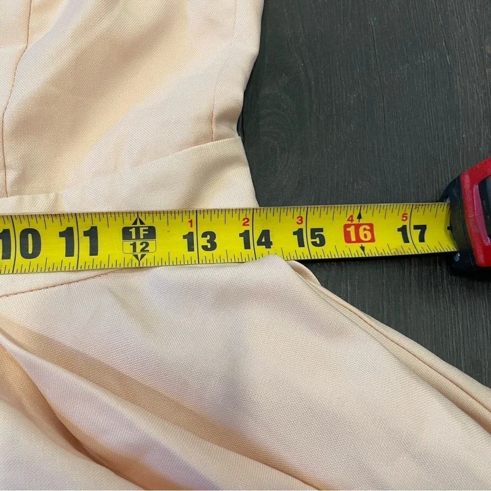 Lulus Dress Womens Medium Peach Back Zip Lined Stretchy Halter Skater - Picture 9 of 10